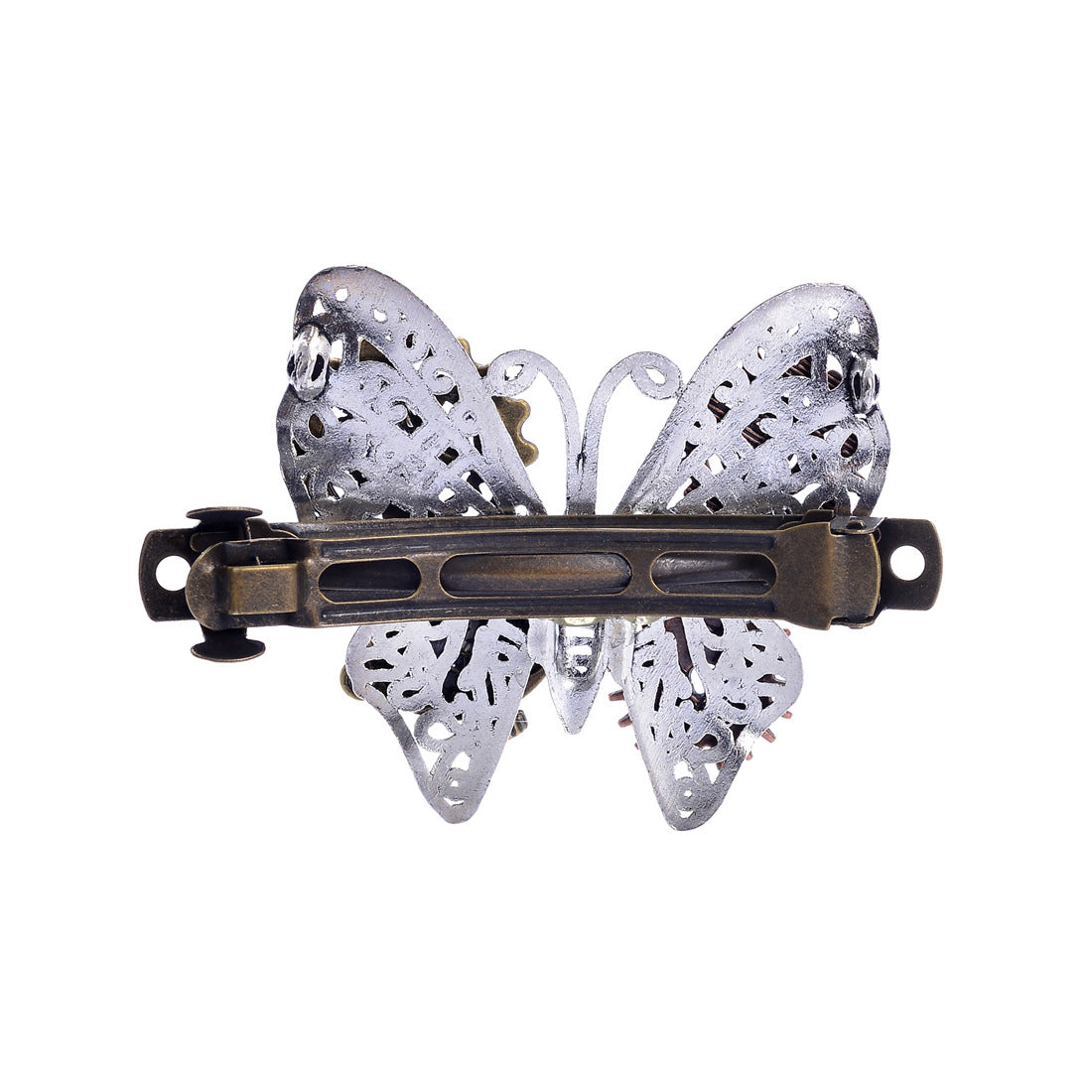Wholesale Steampunk Gear Alloy Butterfly Spring Clip Hairpin