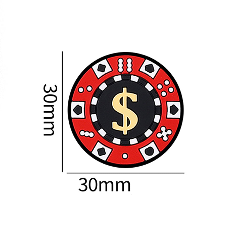 Wholesale 20pcs Cartoon Playing Cards Pattern Silicone Beads