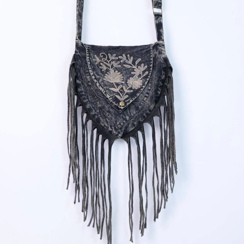 Wholesale Hippie Wasteland Style Bohemian Ethnic Style Niche Tassel Crossbody Shoulder Bag