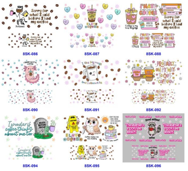 Wholesale 8pcs Forest Animals Mini Cup Keychain Sticker