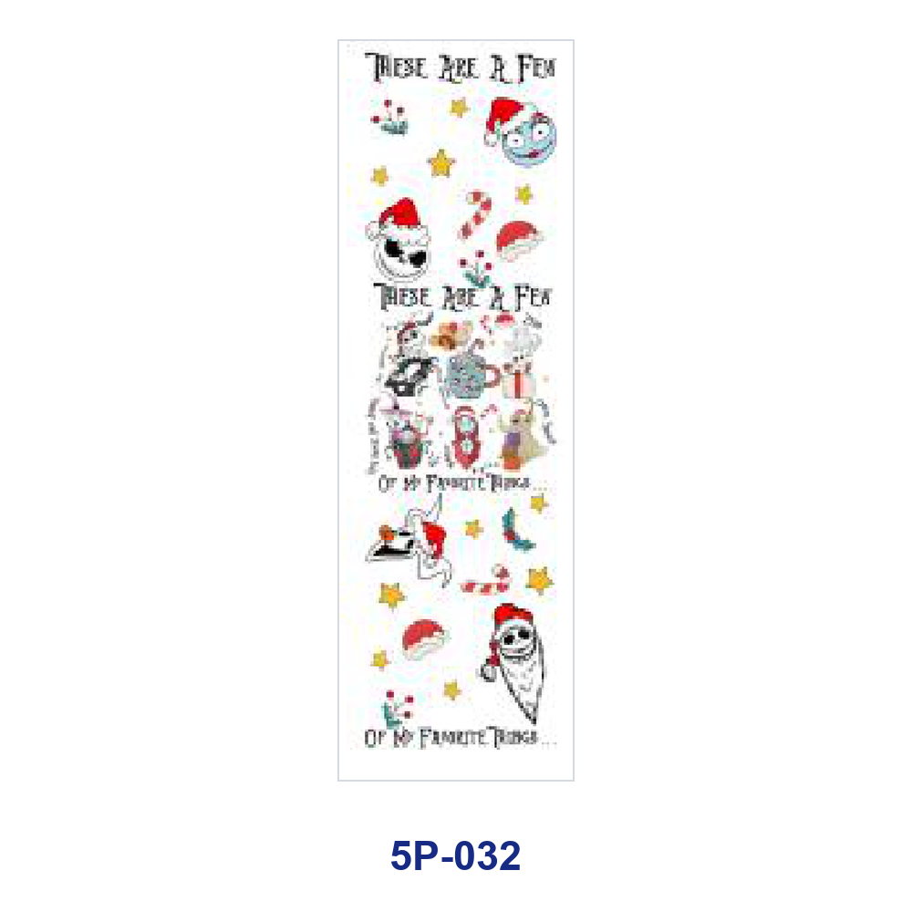Wholesale 2/ 8/ 16pcs Dark Gothic Christmas Spooky Holiday Skeleton Snowflake Print Pen and Bookmark Stickers UV DTF Wraps OLY Exclusive