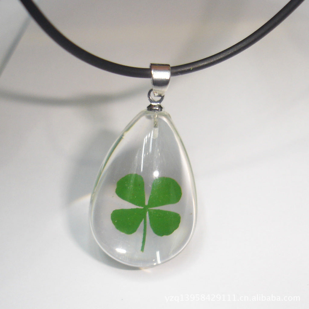Wholesale 6pcs Water Drop Lucky Four Leaf Clover