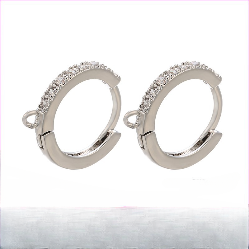 Wholesale White Diamond Brass Earrings Fittings