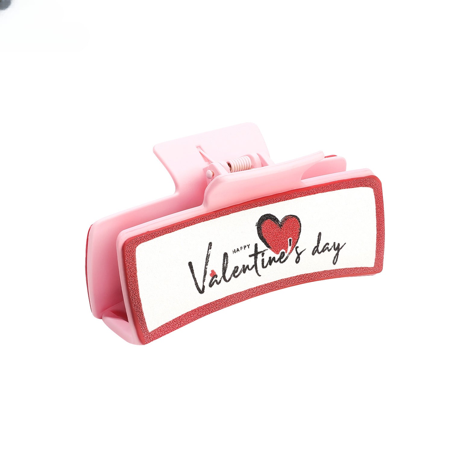 Wholesale Valentine's Day Pink Leather Hair Clips