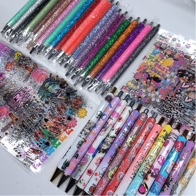 Wholesale Random Stickers 20/50/100pcs UV DTF Wraps & Cartoon Random Styles Pen Stickers for Crafts
