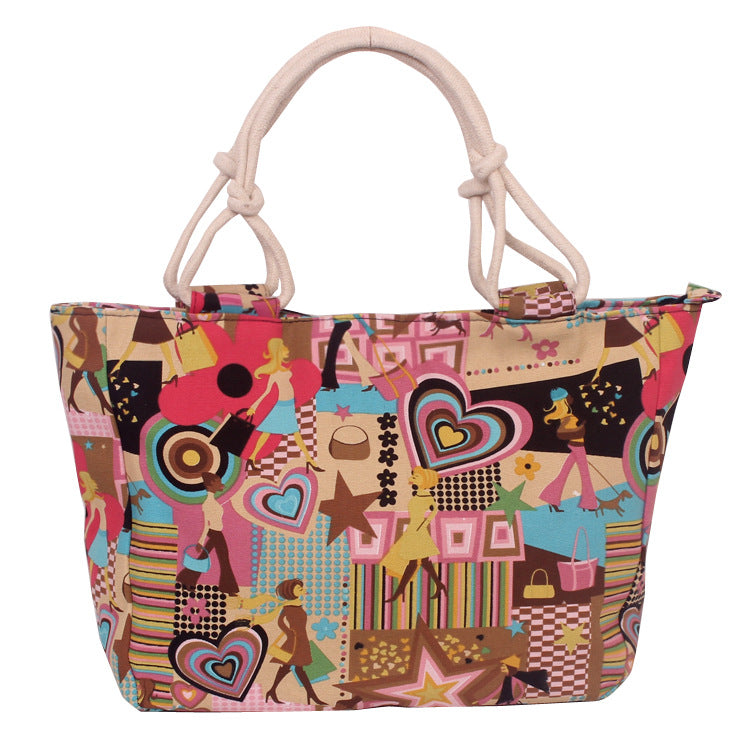 Wholesale Canvas Colorful Print Stripe Bag