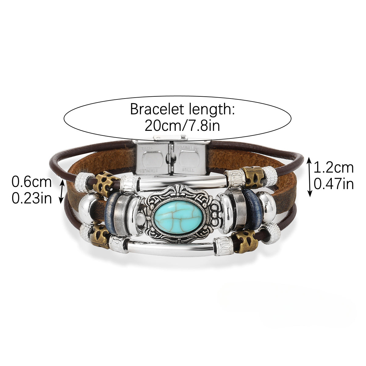 Wholesale Turquoise Pendant Vintage Leather Necklace