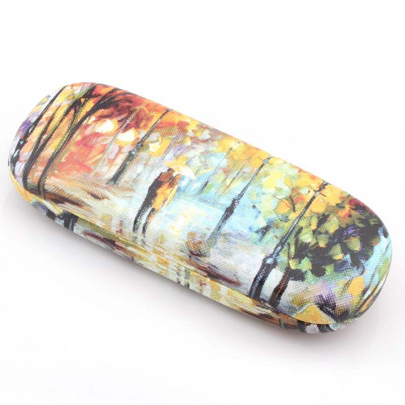 Oil painting vintage creative glasses case