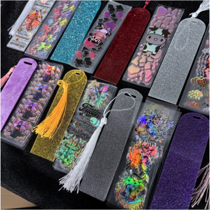 Wholesale Random Holographic Stickers 20/50/100pcs UV DTF Wraps Pen Sticker & Cartoon Random Styles Bookmark Stickers for Crafts Wraps