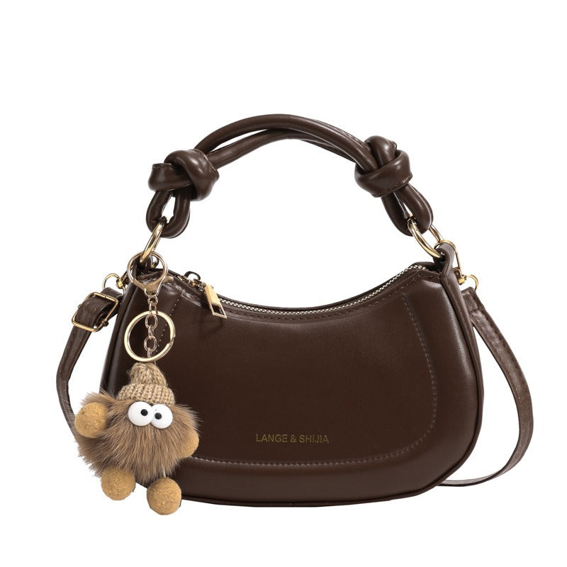 Wholesale Fashion All-match Solid Color Knotted Handbag Crossbody Bag