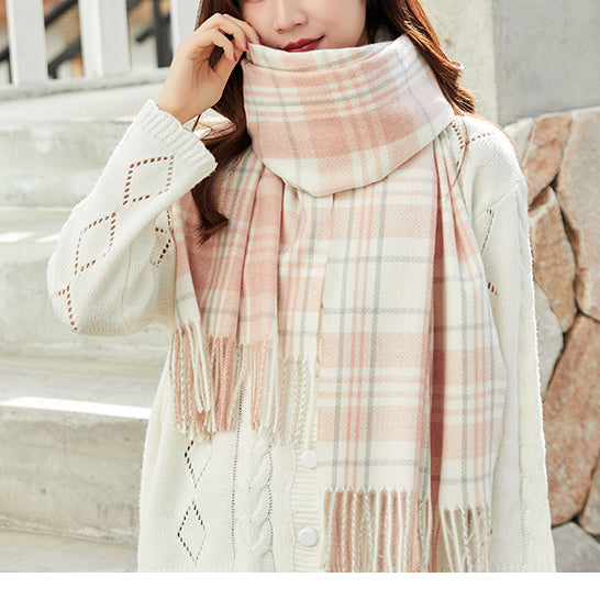 Wholesale Autumn and Winter Thick Plaid Imitation Cashmere Scarf
