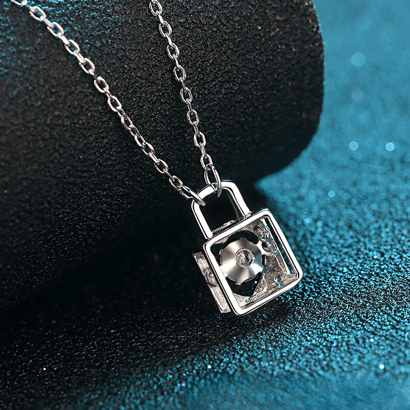 Wholesale S925 Sterling Silver Moissanite Lock Smart Necklace
