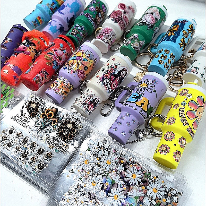 Wholesale Random 20pcs 50pcs 100pcs Cartoon Pattern Mini Travel  Cup Sticker