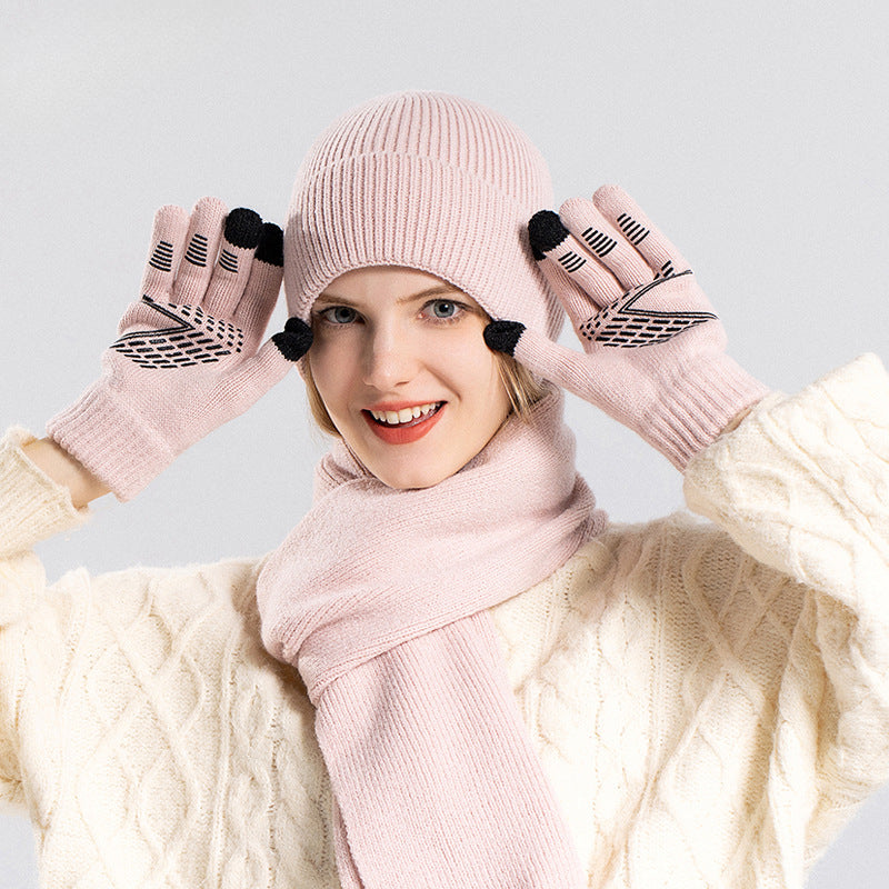WholesaleWinter Warm Hat, Gloves, Scarf Set