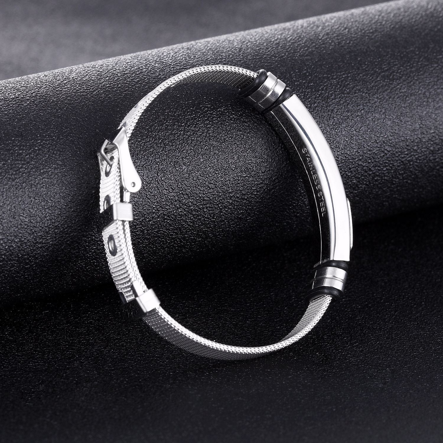 Wholesale Titanium Steel Mesh Bracelet with Cross for Men