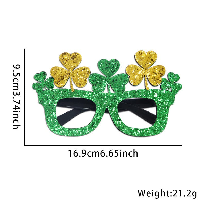 Wholesale St. Patrick's Day Shamrock Gold Green Clover Glasses