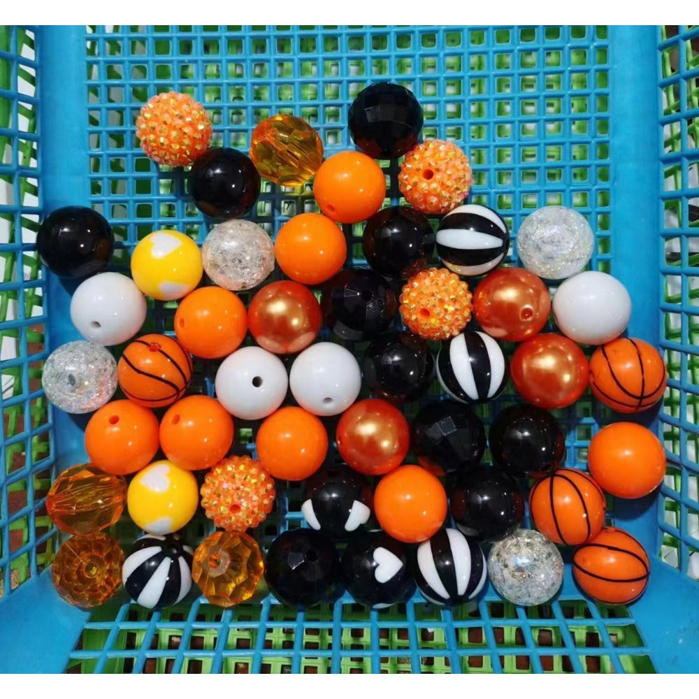 Wholesale 50pcs 20mm Acrylic Yellow Series Assorted Mixed Color Beads
