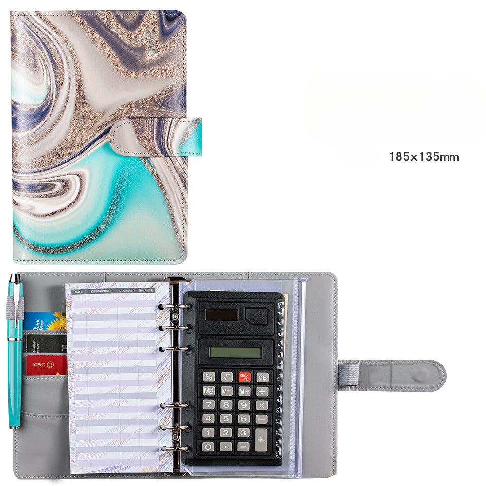 Wholesale A6 Loose Leaf PU Leather Cash Budget Envelope Loose Leaf Zipper Sticker Notebook