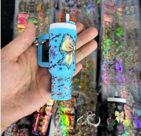 Wholesale Holographic Stickers Random 20pcs/50pcs/100pcs Cartoon Pattern Mini Travel  Cup Stickerlaser wraps