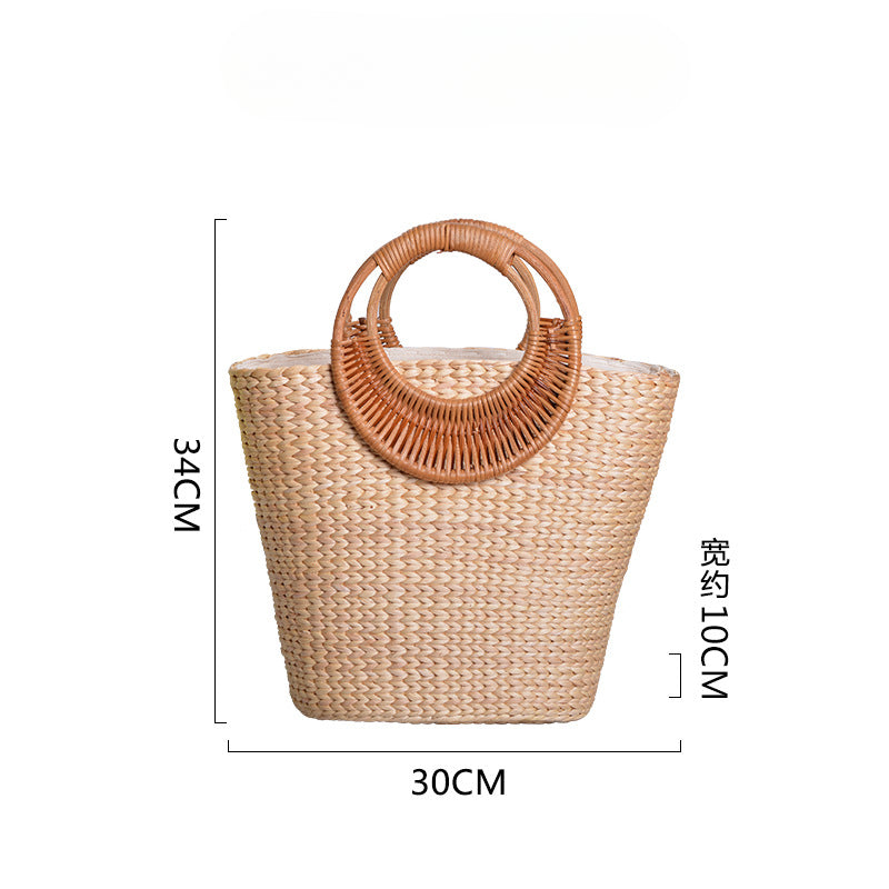 Wholesale Grass Woven Moon Style Handmade Bags