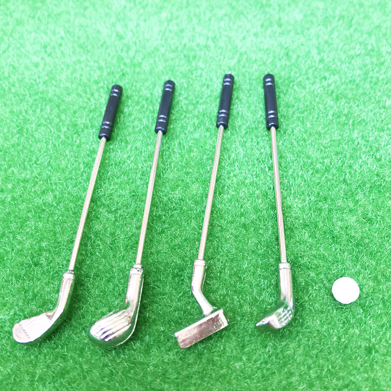 Wholesale 1:12 mini outdoor golf club with ball 5-piece set model scene accessories