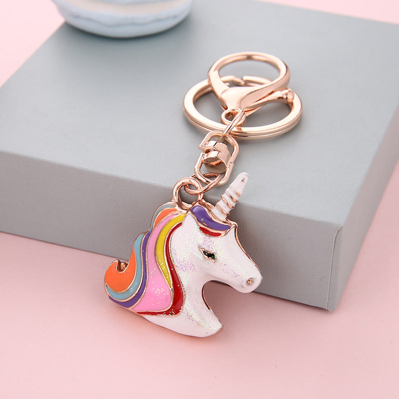 Wholesale Trendy Flying Horse Metal Keychain Car Key Ring Bag Charm Decorative Accessory