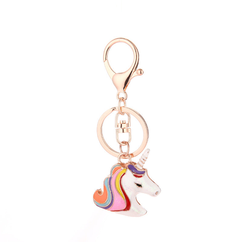 Wholesale Trendy Flying Horse Metal Keychain Car Key Ring Bag Charm Decorative Accessory