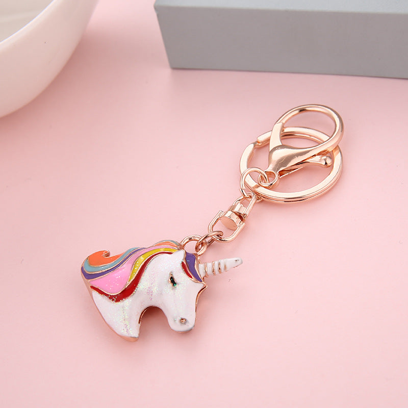 Wholesale Trendy Flying Horse Metal Keychain Car Key Ring Bag Charm Decorative Accessory