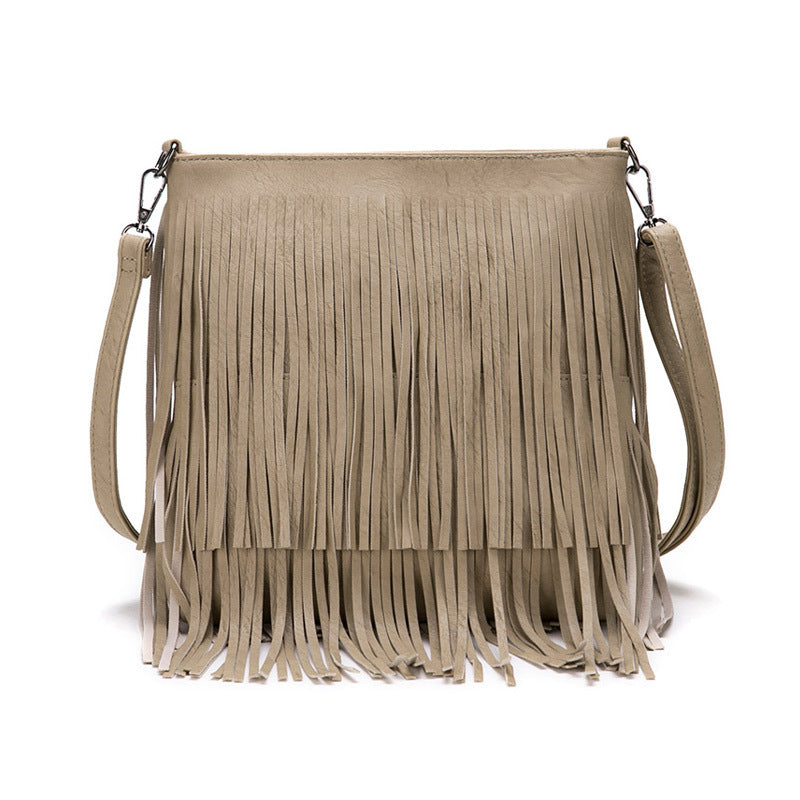 Wholesale PU Shoulder Diagonal Tassel Bag