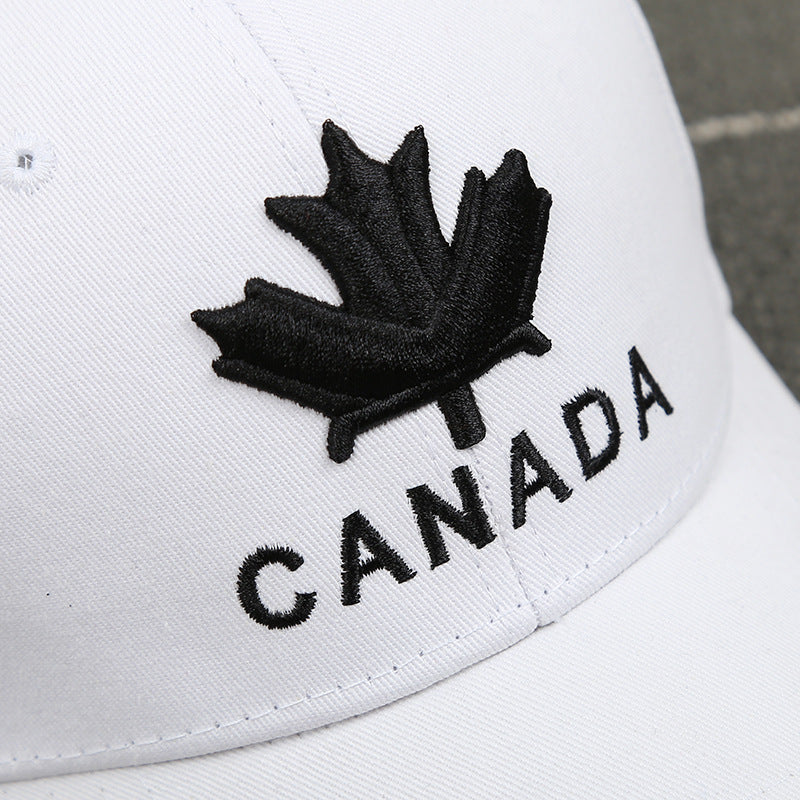 Wholesale Embroidered Cotton Winter Couple Maple Leaf Baseball Cap