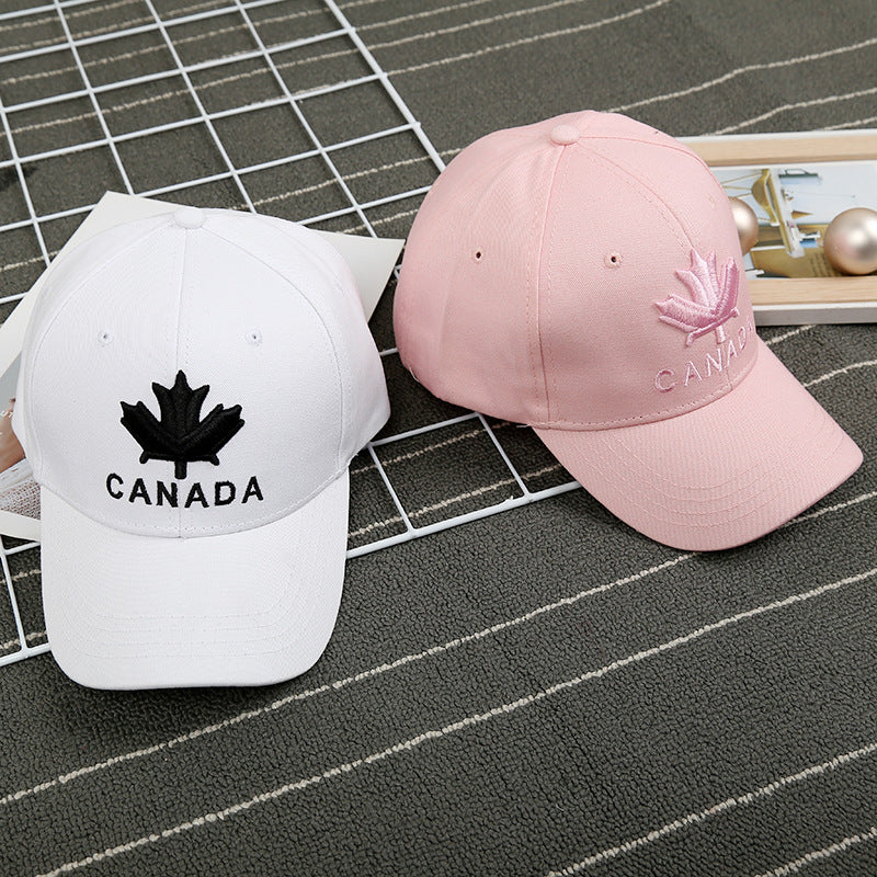 Wholesale Embroidered Cotton Winter Couple Maple Leaf Baseball Cap