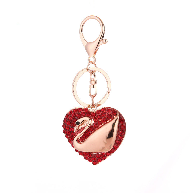 Wholesale Rhinestone Painted Love Metal Keychain