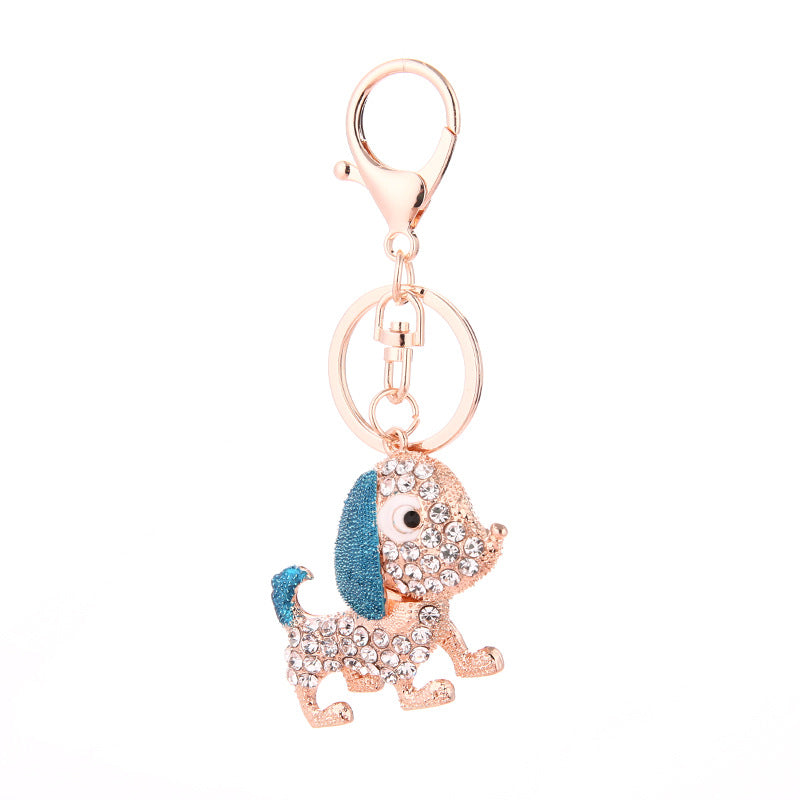 Wholesale Big Ears Diamond Poodle Full Diamond Keychain