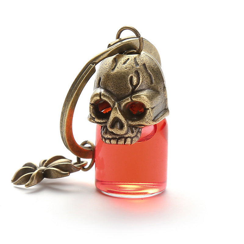 Wholesale Gothic Vintage Blood Bottle Halloween Alloy Keychain