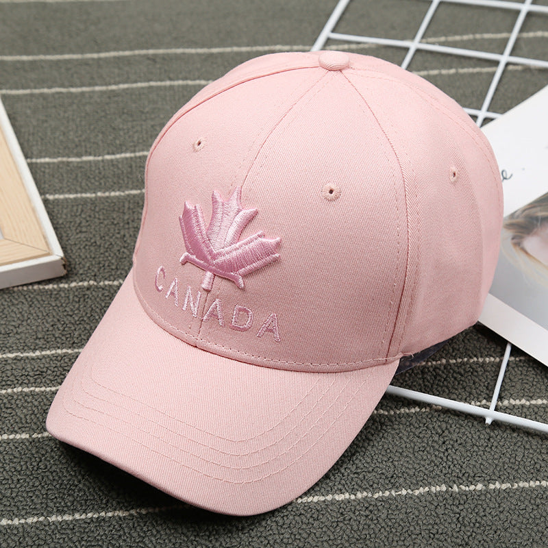 Wholesale Embroidered Cotton Winter Couple Maple Leaf Baseball Cap