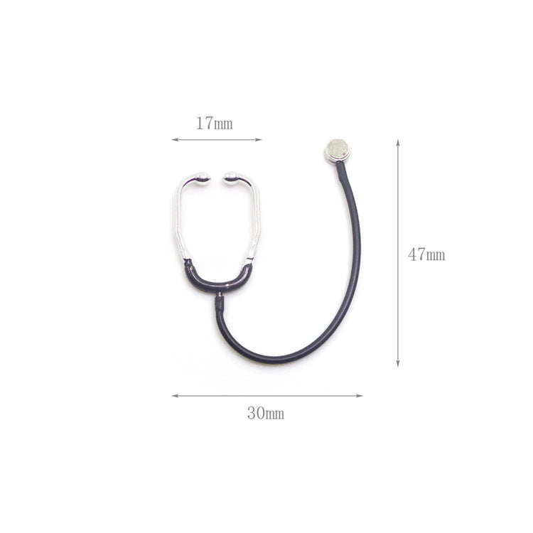 Wholesale 1:12 doll house accessories dollhouse mini medical appliance earpiece simulation stethoscope model