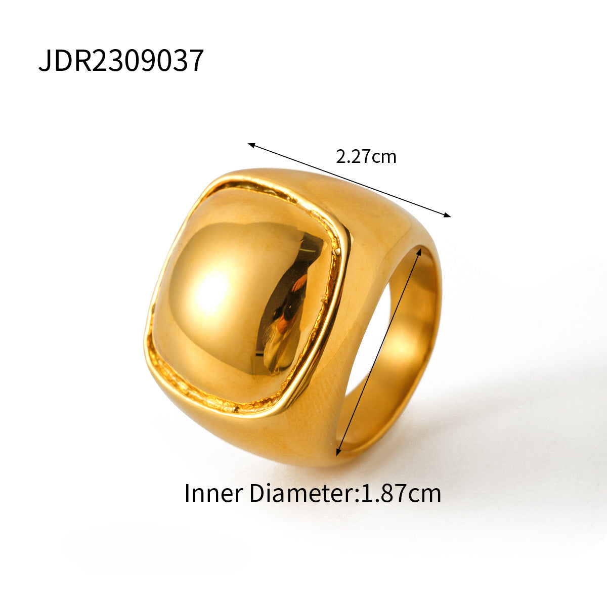 Wholesale 18K Gold Stainless Steel Exaggerated Spherical Ring