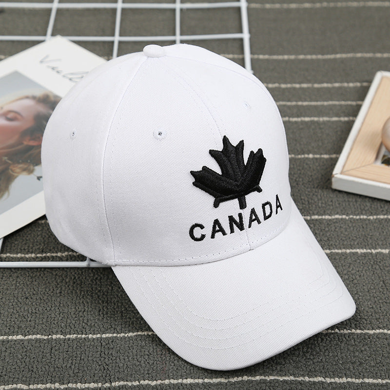 Wholesale Embroidered Cotton Winter Couple Maple Leaf Baseball Cap
