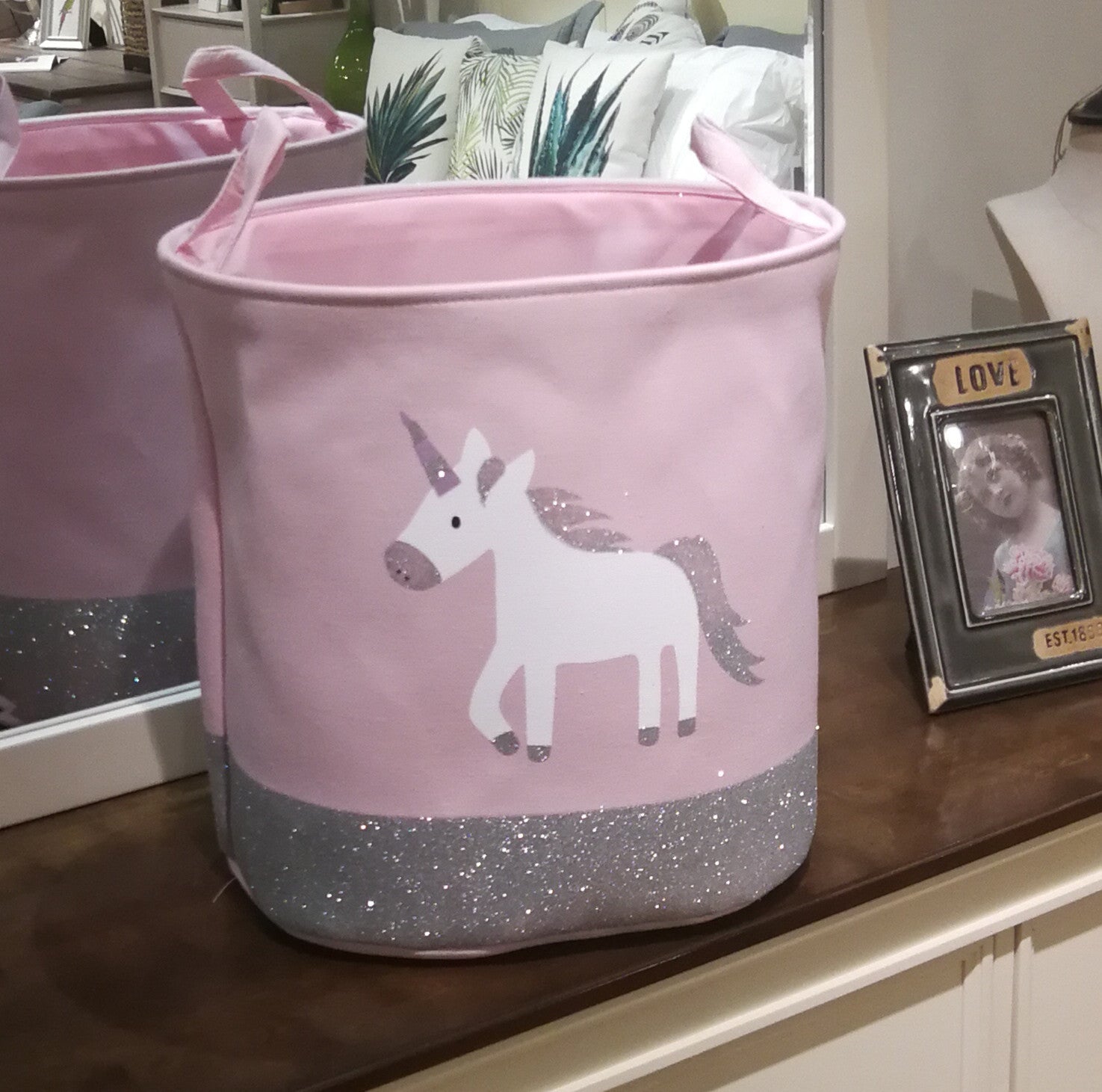 Wholesale Unicorn Rainbow Canvas Storage Bucket