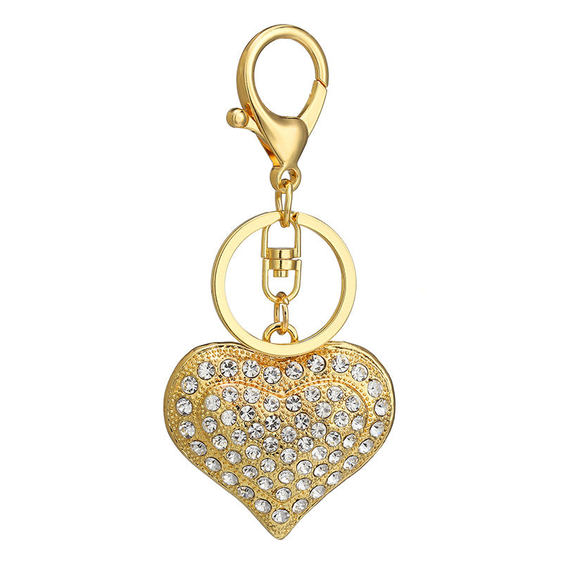 Wholesale Valentine's Day Heart Rhinestone Metal Keychain