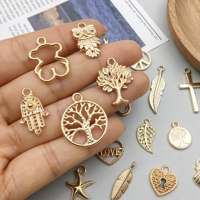 Wholesale 1 New KC Gold Alloy Simulation Animal Owl Butterfly DIY Pendant