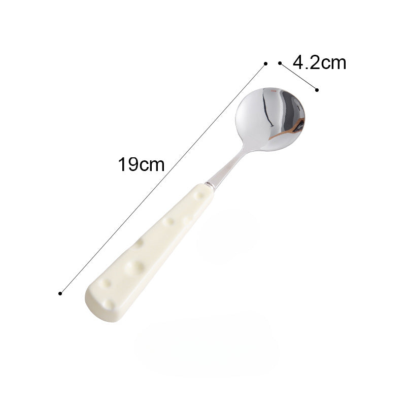Wholesale Ceramic Cheese Handle Stainless Steel Knife, Fork, Spoon