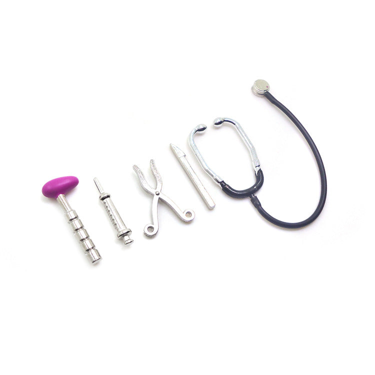Wholesale 1:12 doll house accessories dollhouse mini medical appliance earpiece simulation stethoscope model