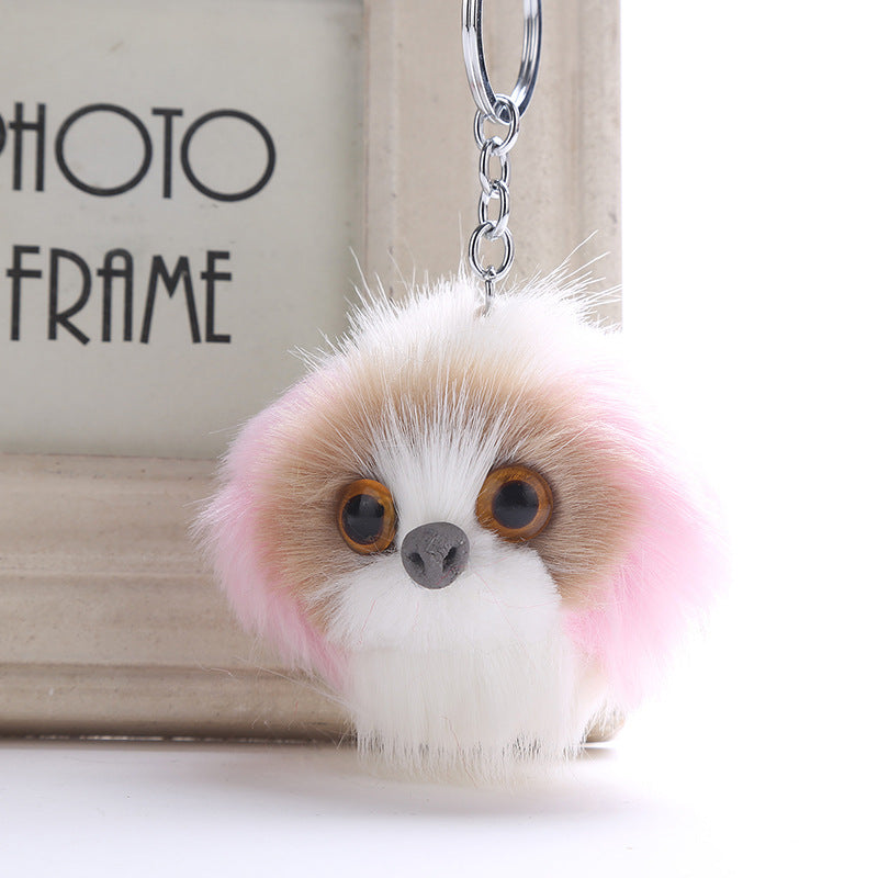 Wholesale Puppy Fur Ball Keychain