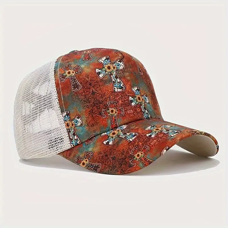 Wholesale Cross Ponytail Western Style Polyester Baseball Cap