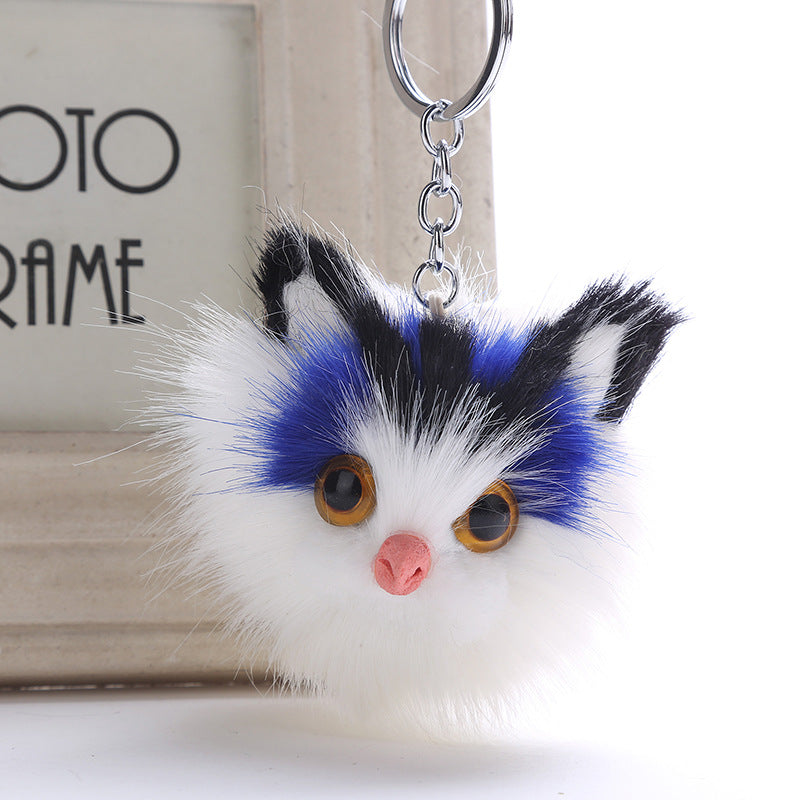 Wholesale Owl Faux Rabbit Fur Ball Keychain