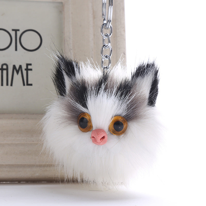 Wholesale Owl Faux Rabbit Fur Ball Keychain