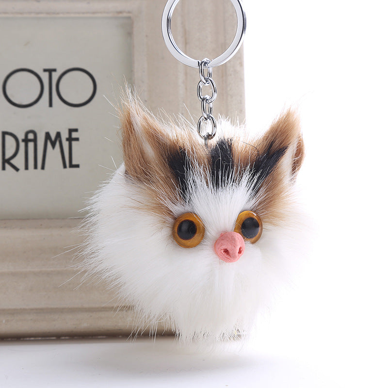 Wholesale Owl Faux Rabbit Fur Ball Keychain