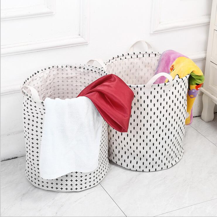 Wholesale Cotton and Linen Large Capacity Foldable Storage Baskets