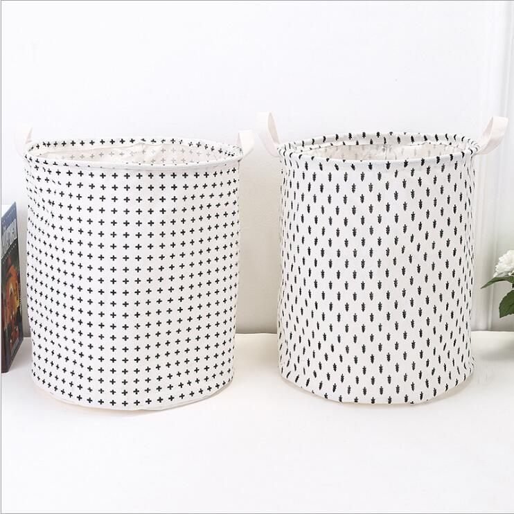 Wholesale Cotton and Linen Large Capacity Foldable Storage Baskets